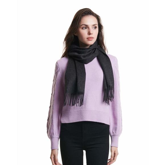 100% Cashmere 2025 Winter Scarf For Women, Fringed Edges, Warm & Soft,🐨